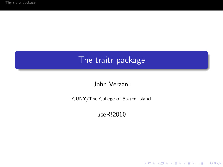the traitr package