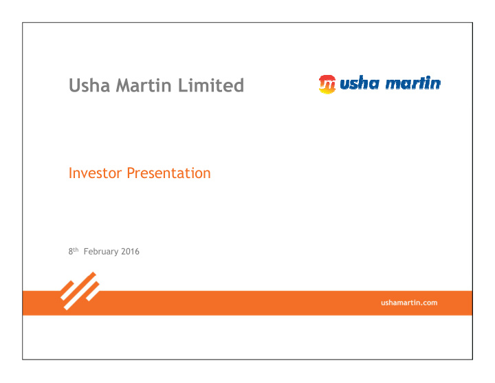 usha martin limited