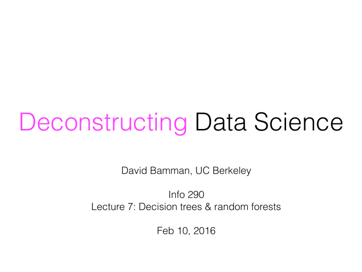 deconstructing data science