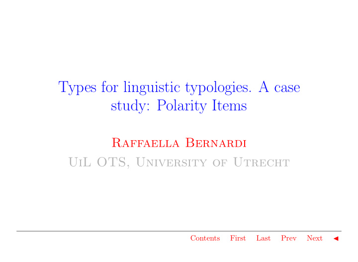 types for linguistic typologies a case study polarity