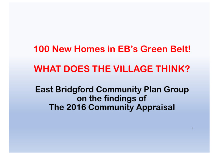 100 new homes in eb s green belt what does the village