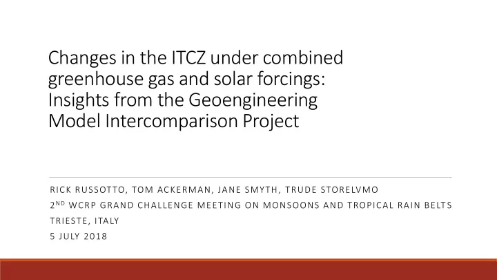 greenhouse gas and solar forcings