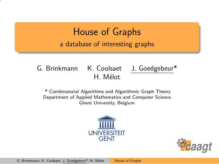 house of graphs