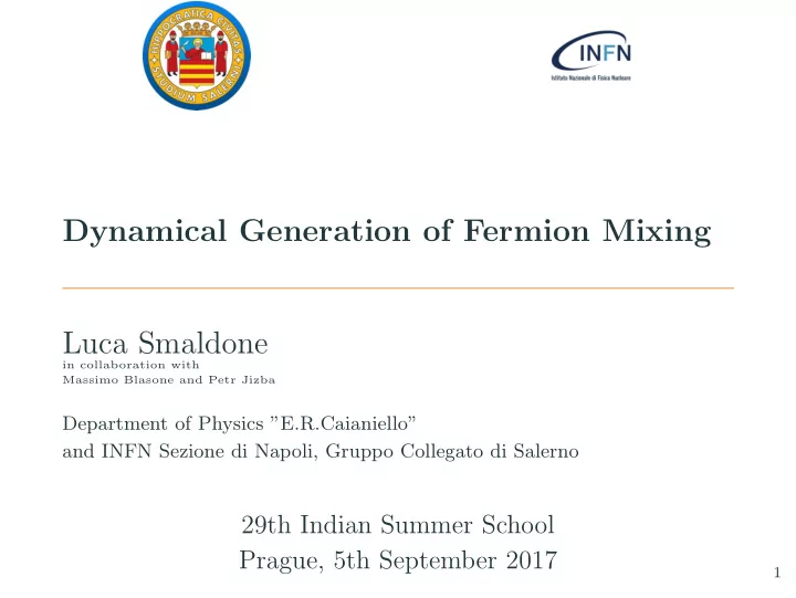 dynamical generation of fermion mixing luca smaldone