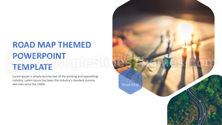 road map themed powerpoint template