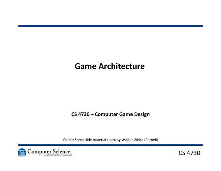 game architecture