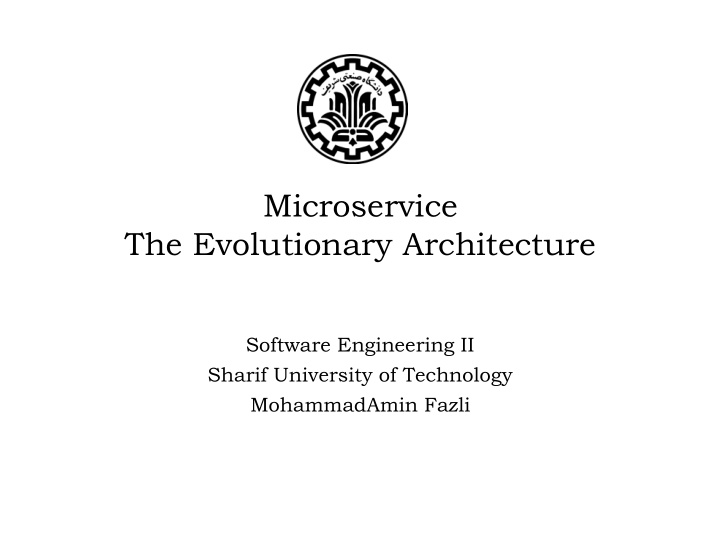 microservice the evolutionary architecture