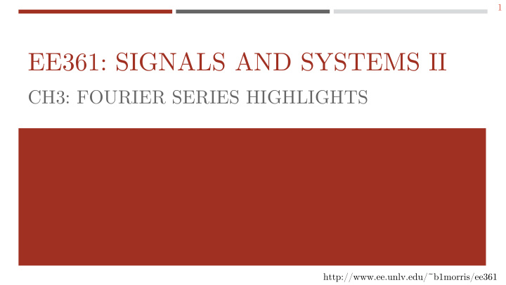 ee361 signals and systems ii