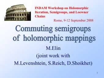 M.Elin  (joint work with  M.Levenshtein, S.Reich, D.Shoikhet)  1  Notations  {  }    =    &lt;