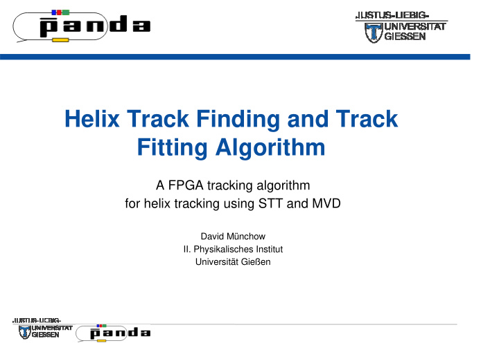 helix track finding and track fitting algorithm