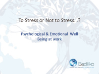 to stress or not to stress