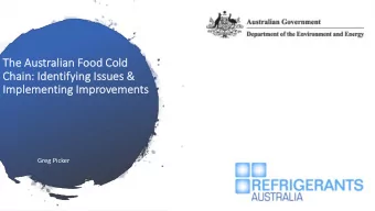 Th  The Australian  alian Food Cold  ld  Ch  Chain: I  Identifyi  ying I  g Issues &amp;  &amp;