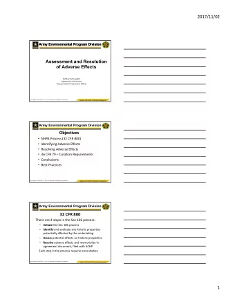 2017/11/02  Army Environmental Program Division  Army Environmental Program Division  Assessment