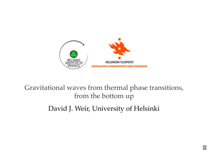 gravitational waves from thermal phase transitions from