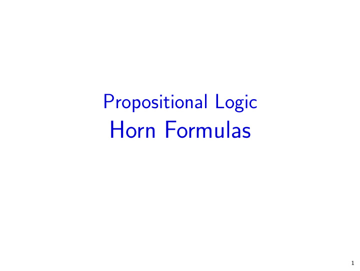 horn formulas