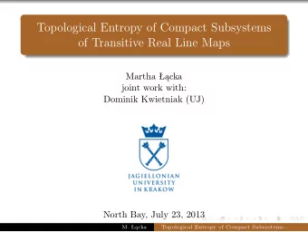 Topological Entropy of Compact Subsystems  of Transitive Real Line Maps  Martha cka  joint work