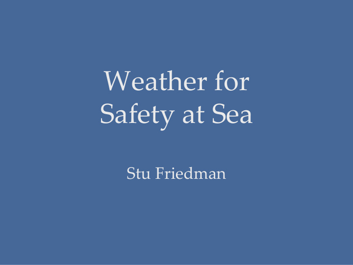 safety at sea