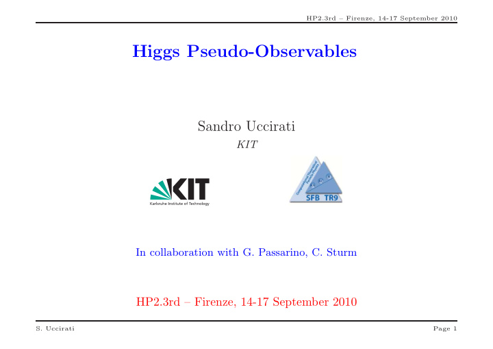 higgs pseudo observables