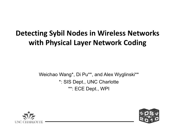 detecting sybil nodes in wireless networks with physical