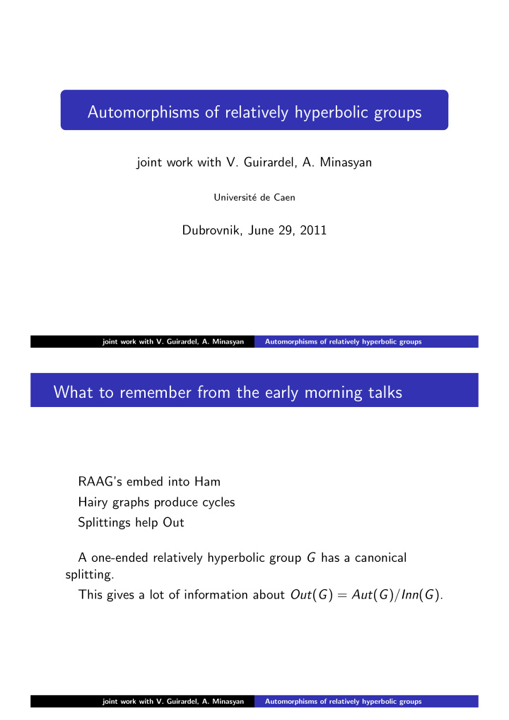 automorphisms of relatively hyperbolic groups