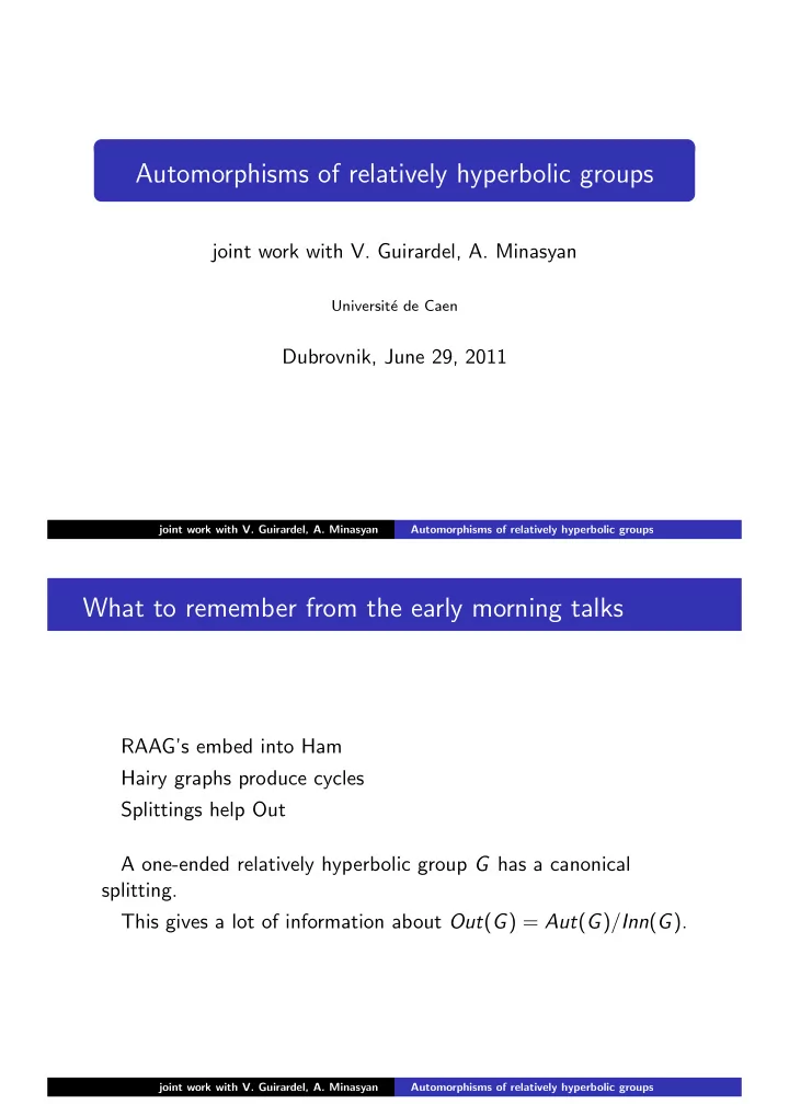 automorphisms of relatively hyperbolic groups