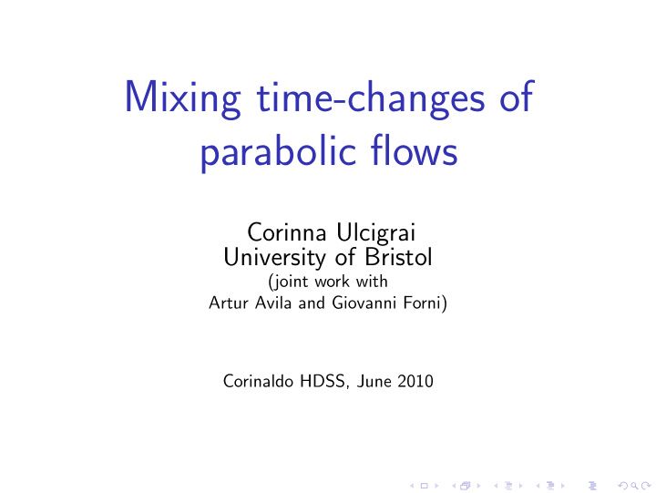mixing time changes of parabolic flows