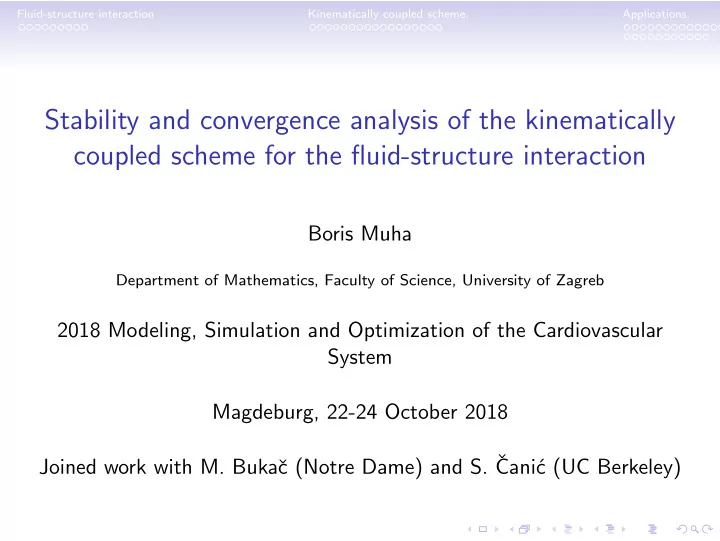 stability and convergence analysis of the kinematically