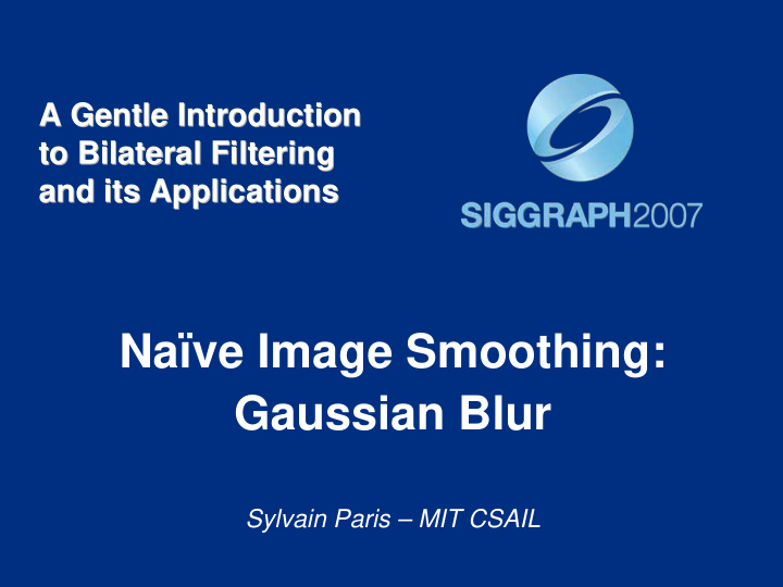 na ve image smoothing gaussian blur