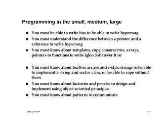 Programming in the small, medium, large  You must be able to write itoa to be able to write