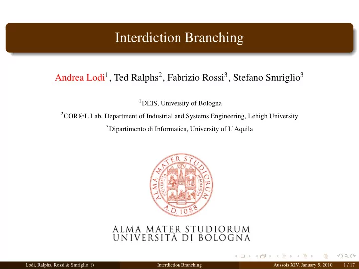 interdiction branching