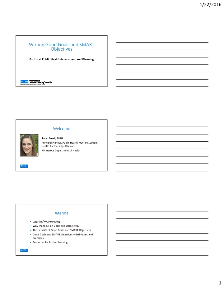 writing good goals and smart objectives