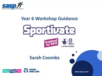 Sarah Coombs  www.sasp.co.uk  www.sasp.co.uk  Sportivate programme  Year 6 of programme Programme