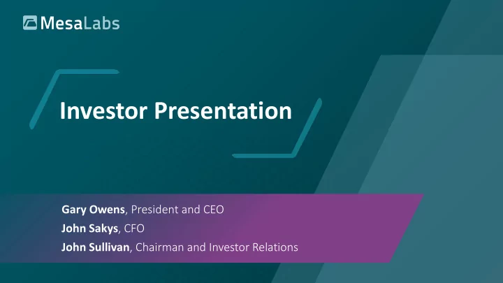 investor presentation