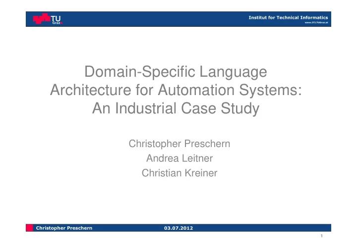 domain specific language architecture for automation