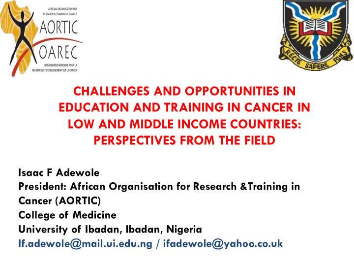 challenges and opportunities in education and training in