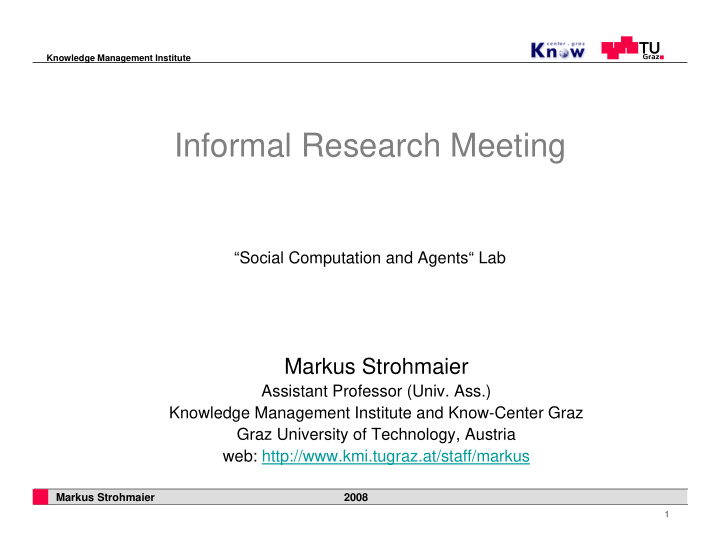 informal research meeting