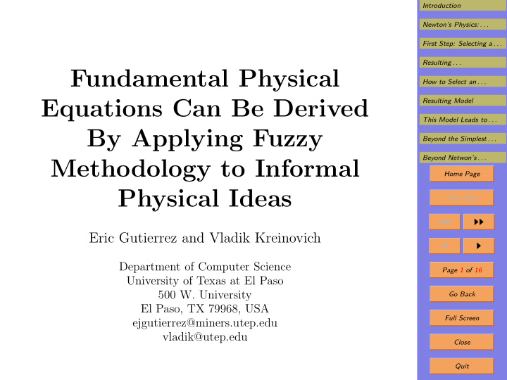 fundamental physical