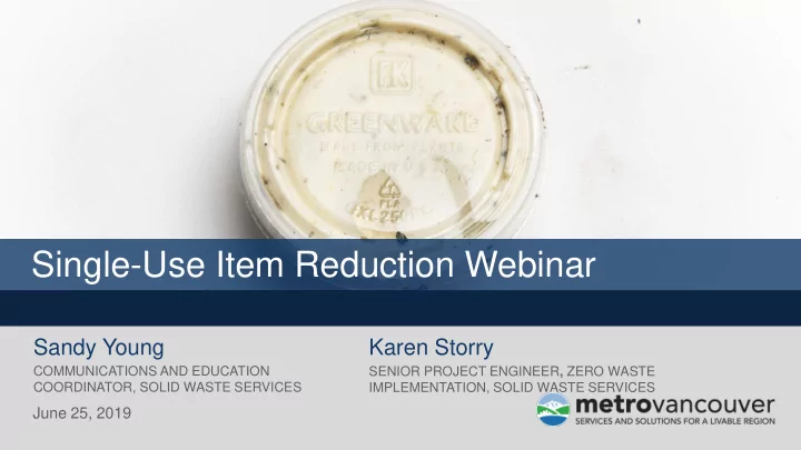 single use item reduction webinar
