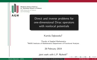 Direct and inverse problems for  one-dimensional Dirac operators  with nonlocal potentials Kamila