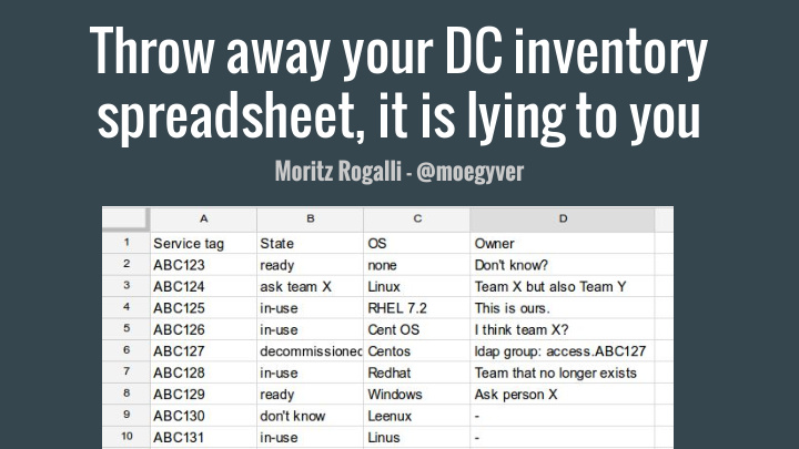 throw away your dc inventory spreadsheet it is lying to