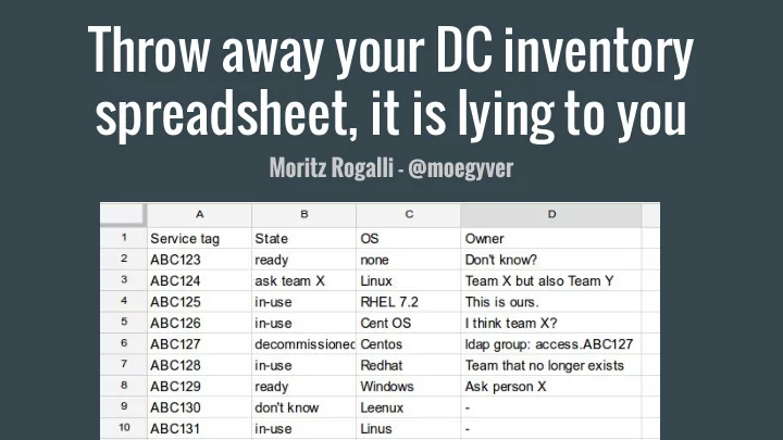 throw away your dc inventory spreadsheet it is lying to