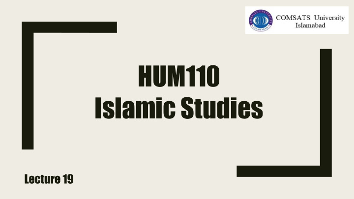 hum110 islamic studies
