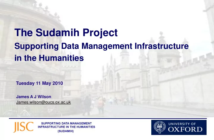 the sudamih project