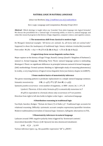 1  NATURAL  LOGIC  IN  NATURAL  LANGUAGE    Johan  van  Benthem,