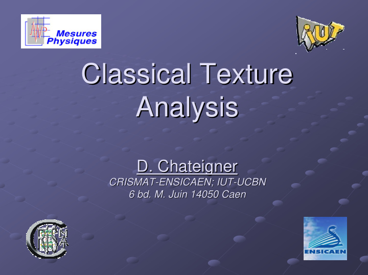 classical texture texture classical analysis analysis