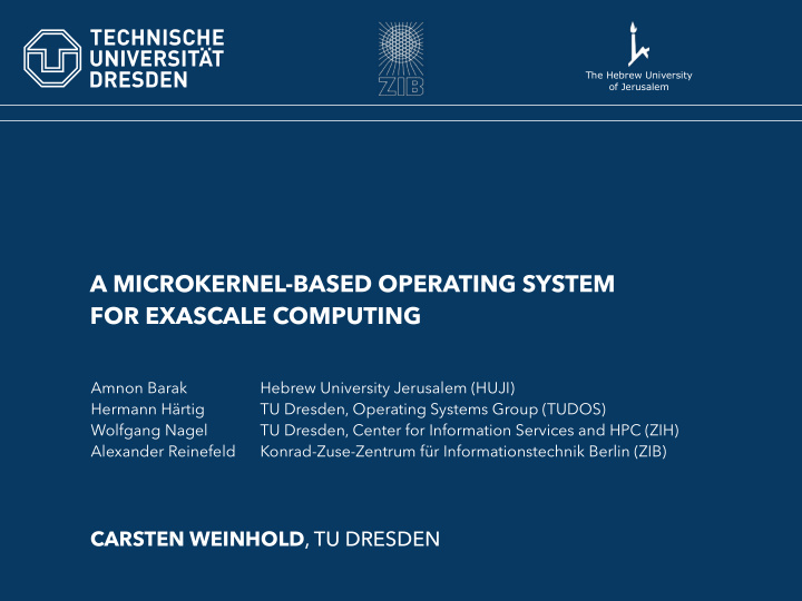 a microkernel based operating system for exascale