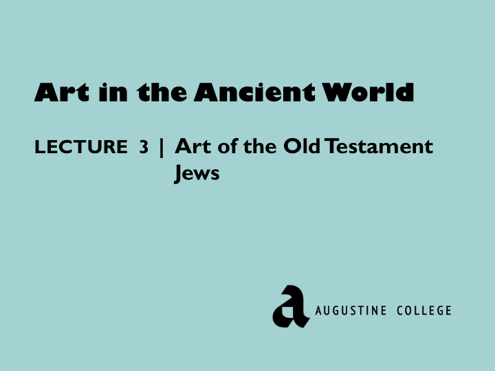 art in the ancient world