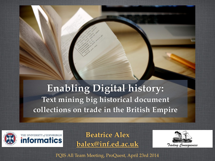 enabling digital history