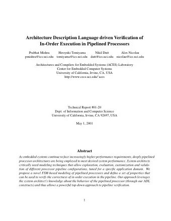 Architecture Description Language driven Verification of  In-Order Execution in Pipelined