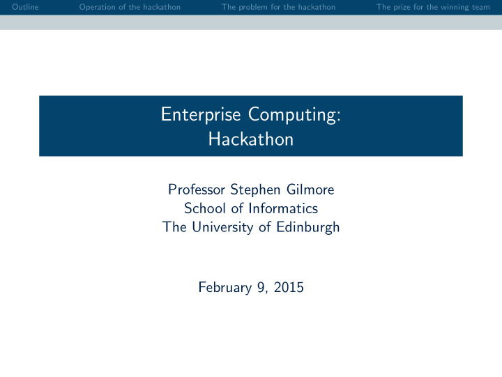 enterprise computing hackathon